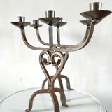 Paire de bougeoirs chandeliers brutalistes Suède années 50