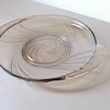 Art Deco clear glass dish. Val Saint Lambert. Belgium