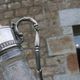 Antique pressed glass and silver-plated jug – Decorative wine pitcher H30 cm