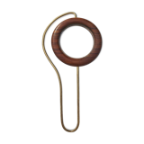 Scandinavian design magnifier wood and brass