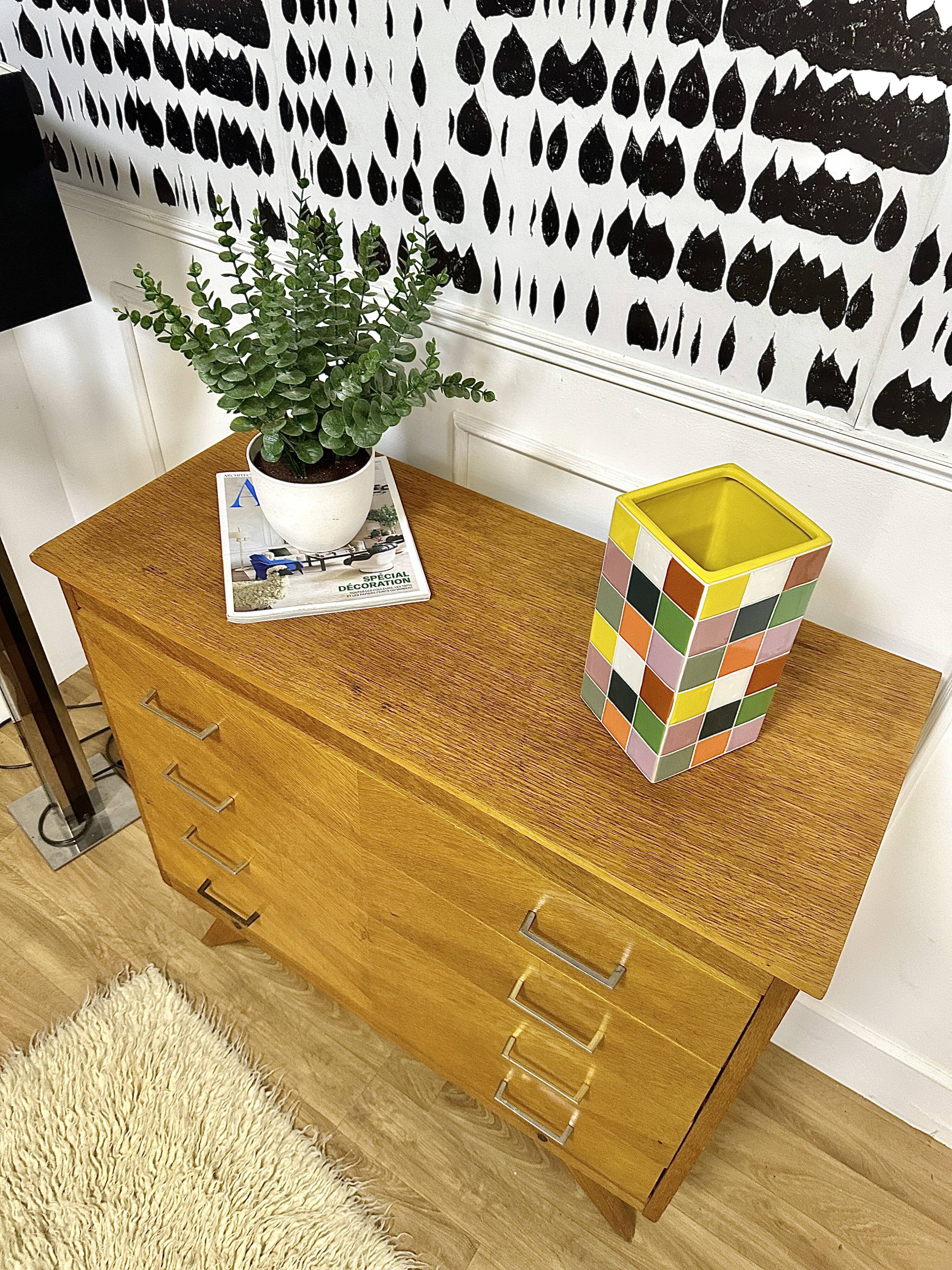 Vintage chest of drawers compass feet