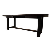 Jean Batenburg dark stained oak dining table for MI, Belgium, circa 1969