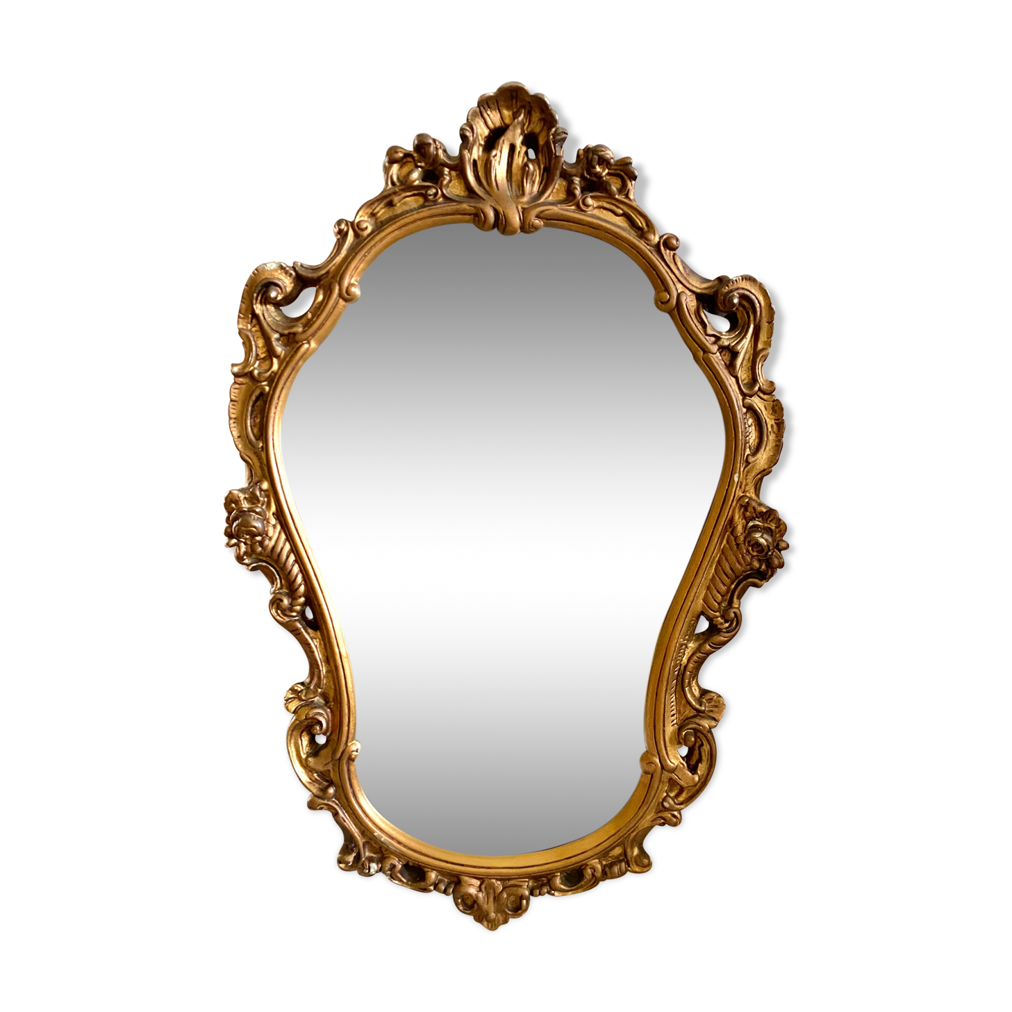 Vintage mirror golden shell 95x64