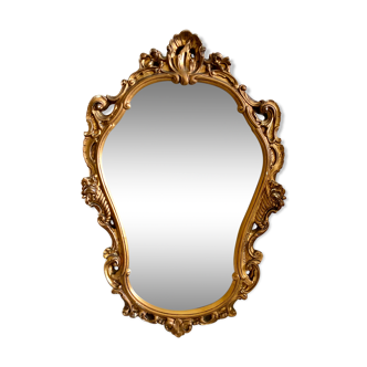 Miroir vintage coquille doré 95x64