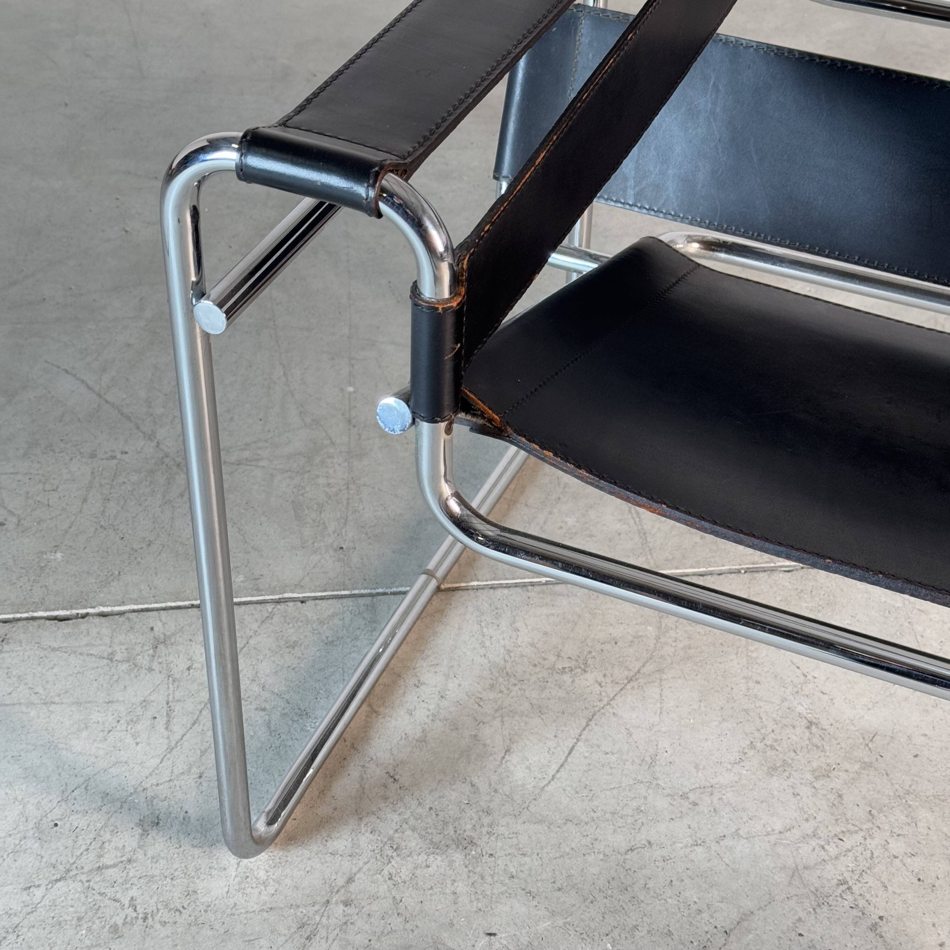 Marcel Breuer Wassily Chair for Gavina, Bauhaus Icon in Leather, 1960s