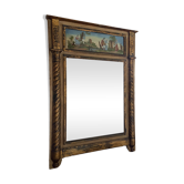 Miroir trumeau époque Restauration - Décor fixé sous verre