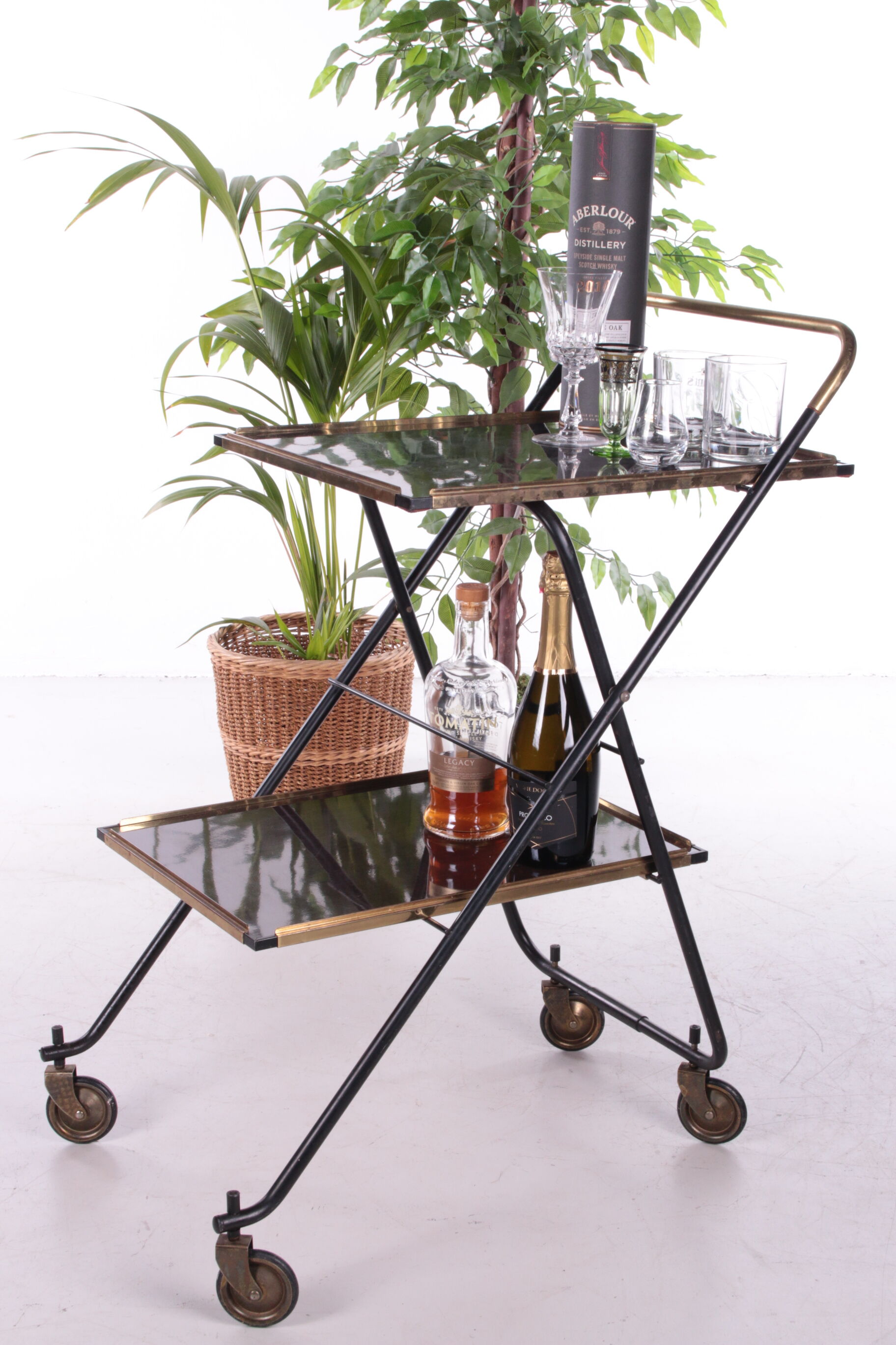 Vintage french serving trolley or drink cart, 1960