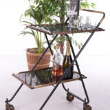 Vintage french serving trolley or drink cart, 1960