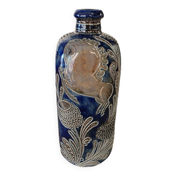 Cobalt blue vintage salt-glazed stoneware soliflore vase West Germany