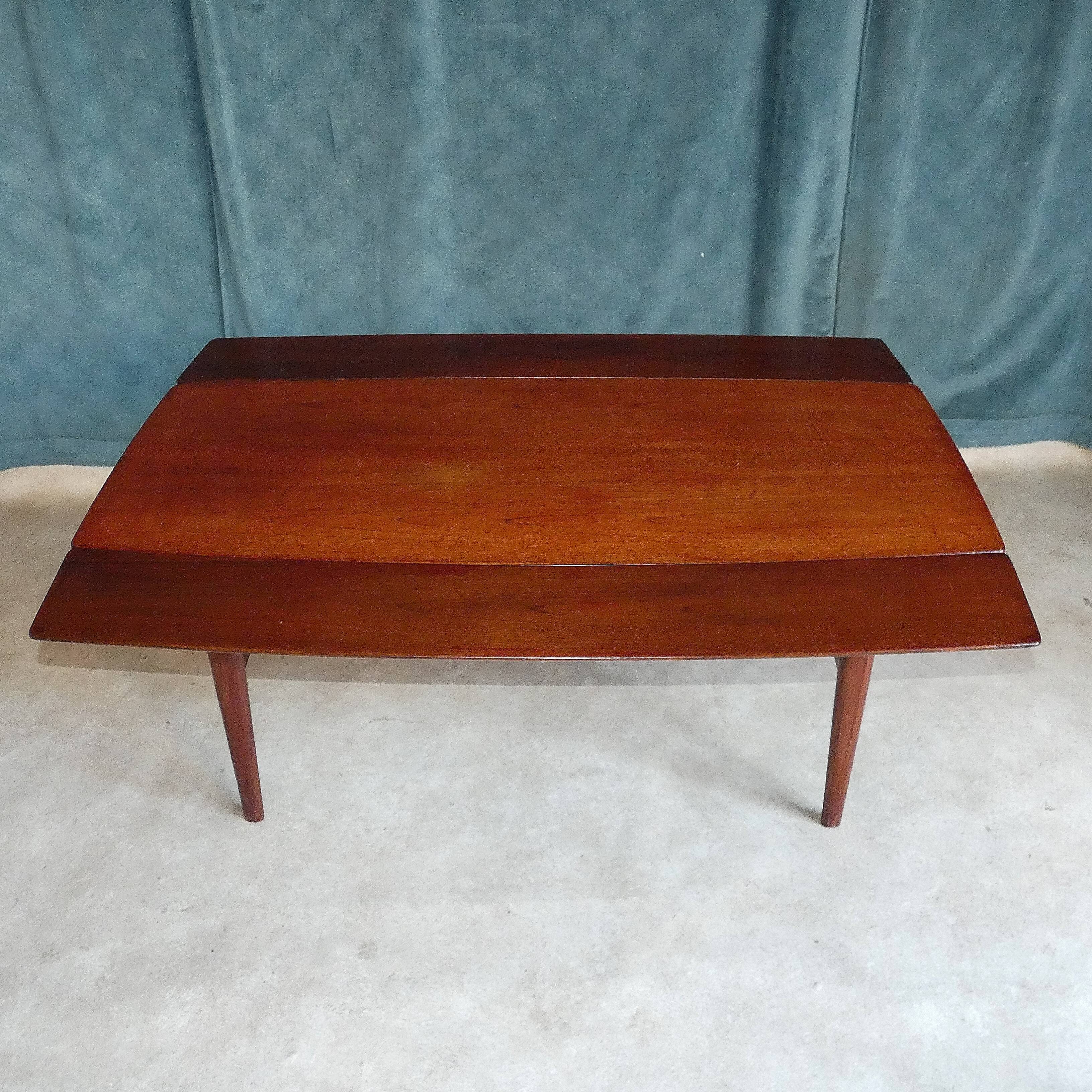 Scandinavian teak coffee table monte and drop, denmark 1960