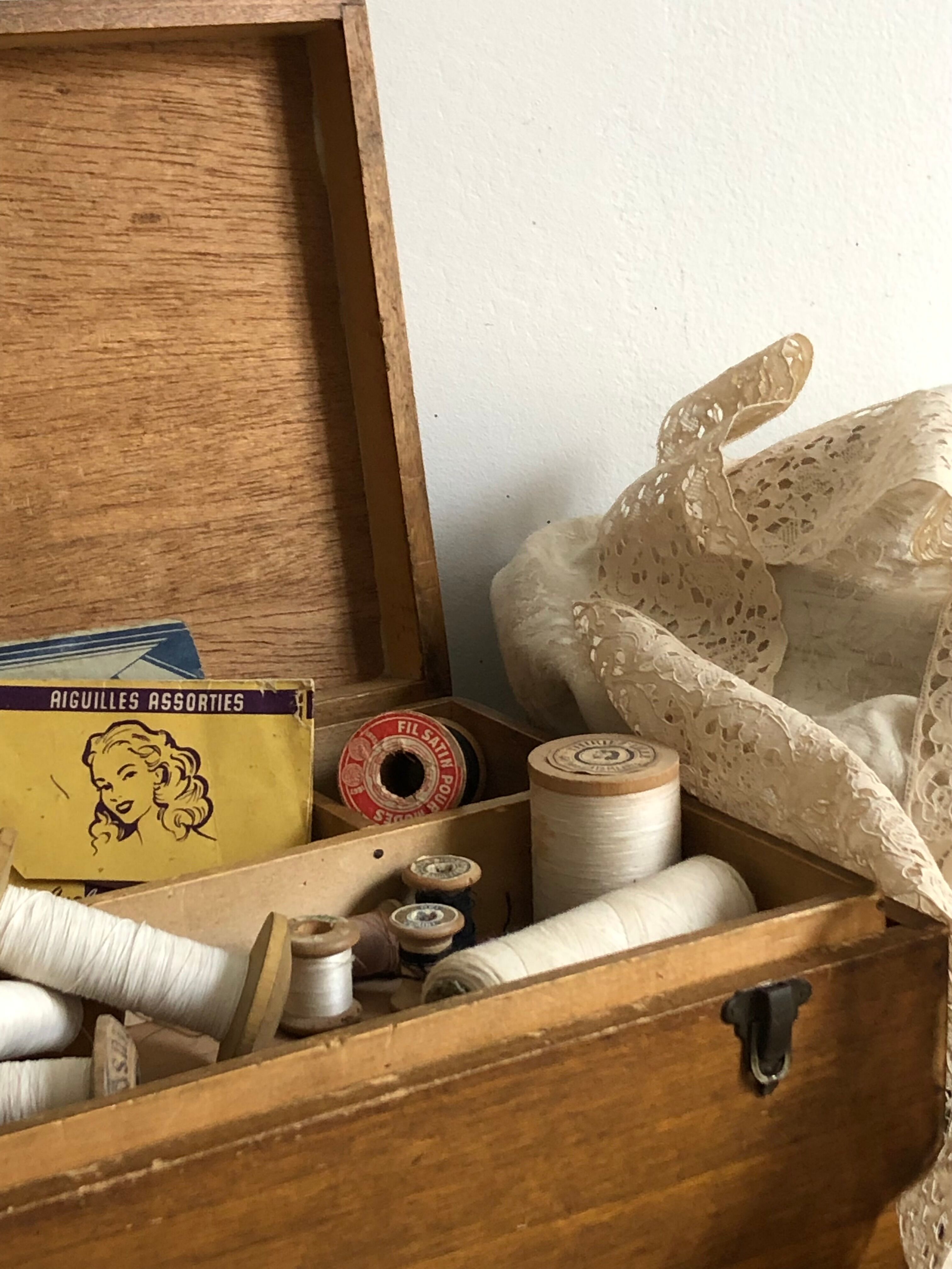 Sewing box with compartments