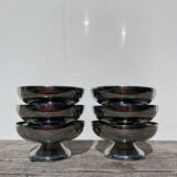 6 coupelles inox métal argenté 1970
