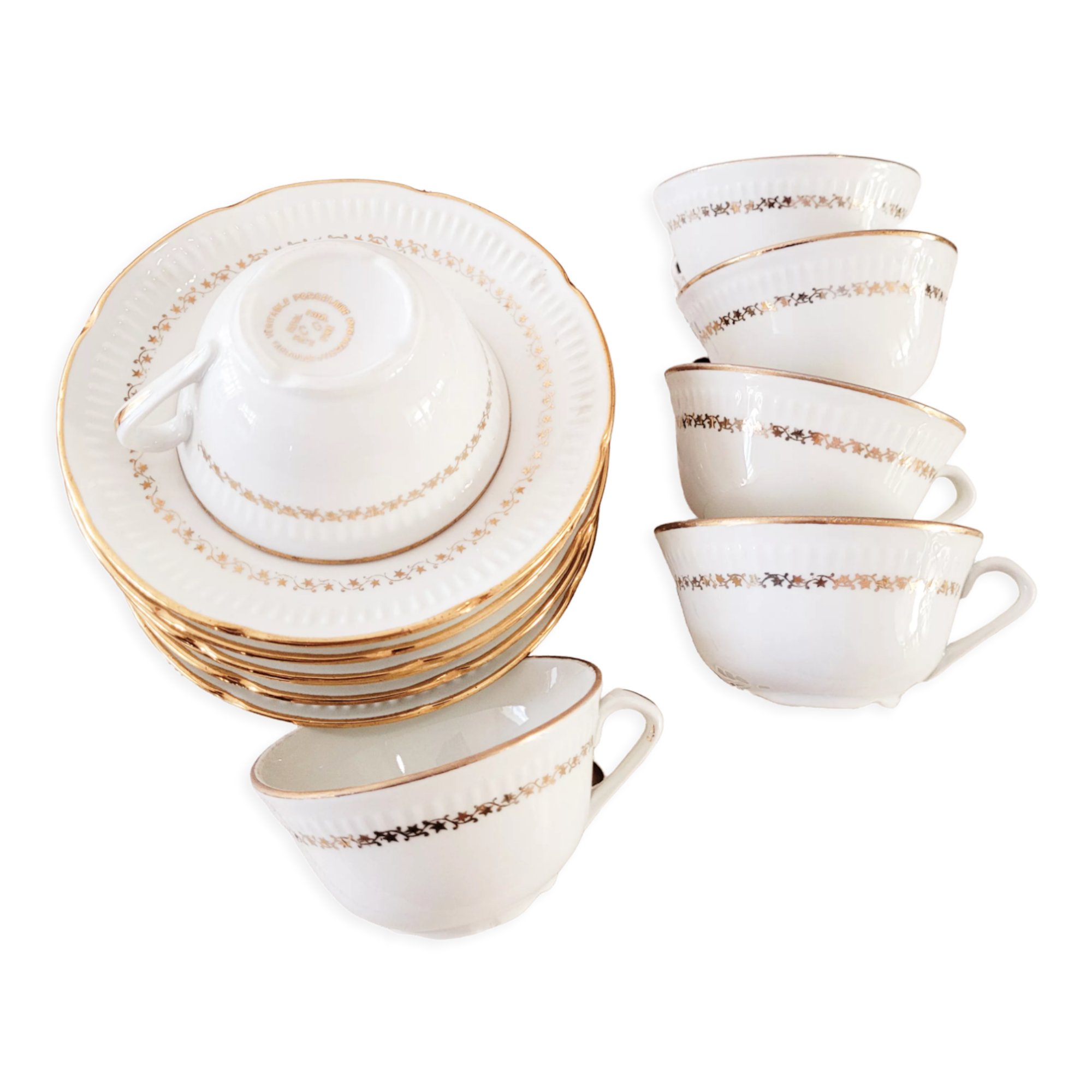 cups and saucers porcelain Vierzon