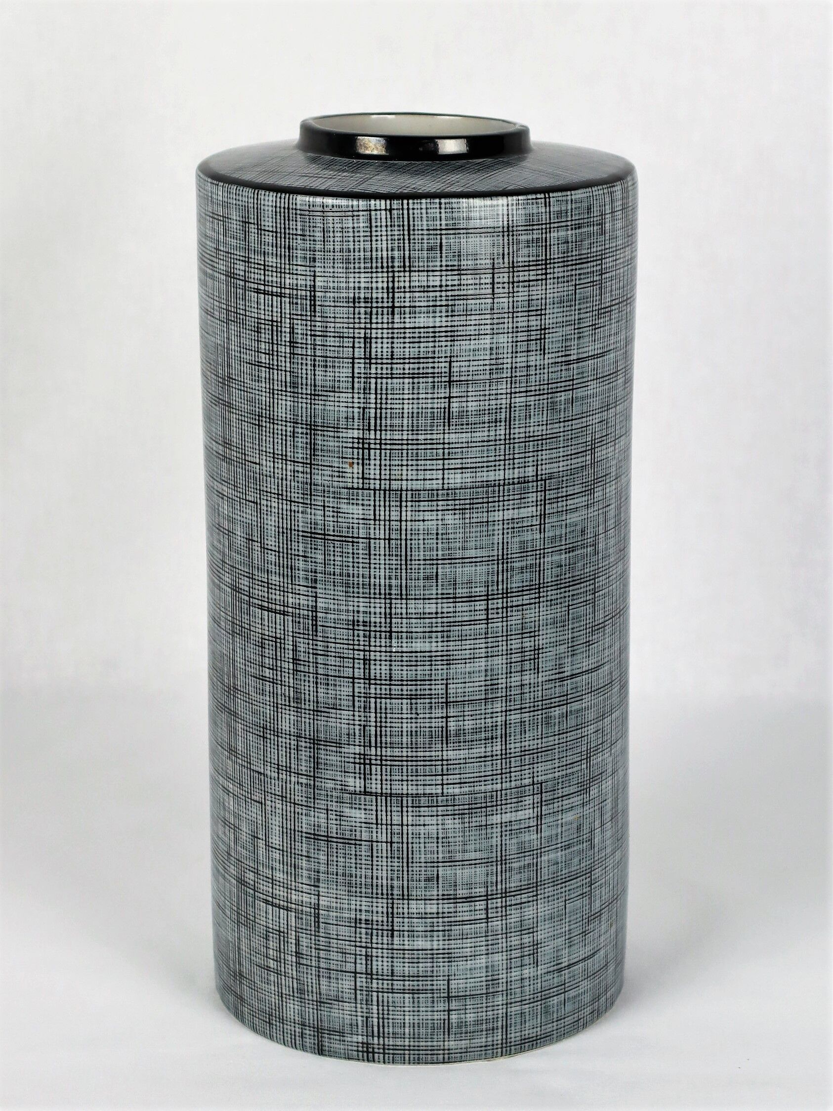 Black and grey porcelain vase by François Bernard