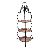 Présentoir de gâteaux Arts & Crafts style Townshends, fer et cuivre, années 1900 ca, anglais