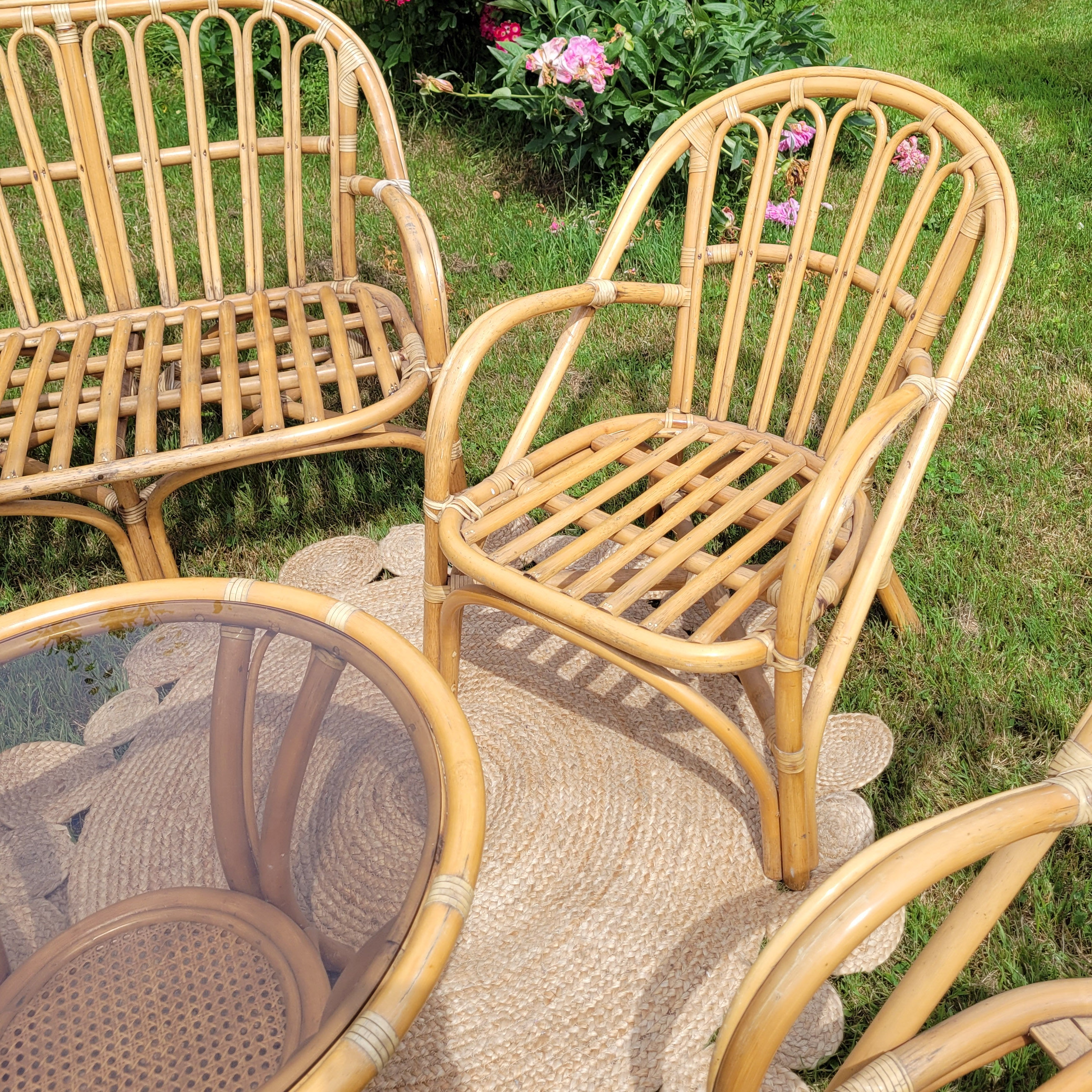 Vintage rattan garden furniture