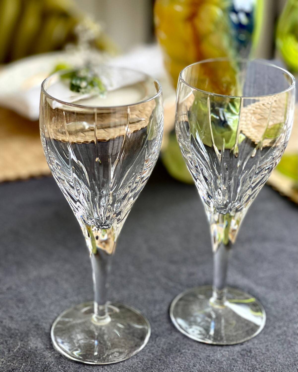 2 stemmed glasses from the Lorraine crystal factory