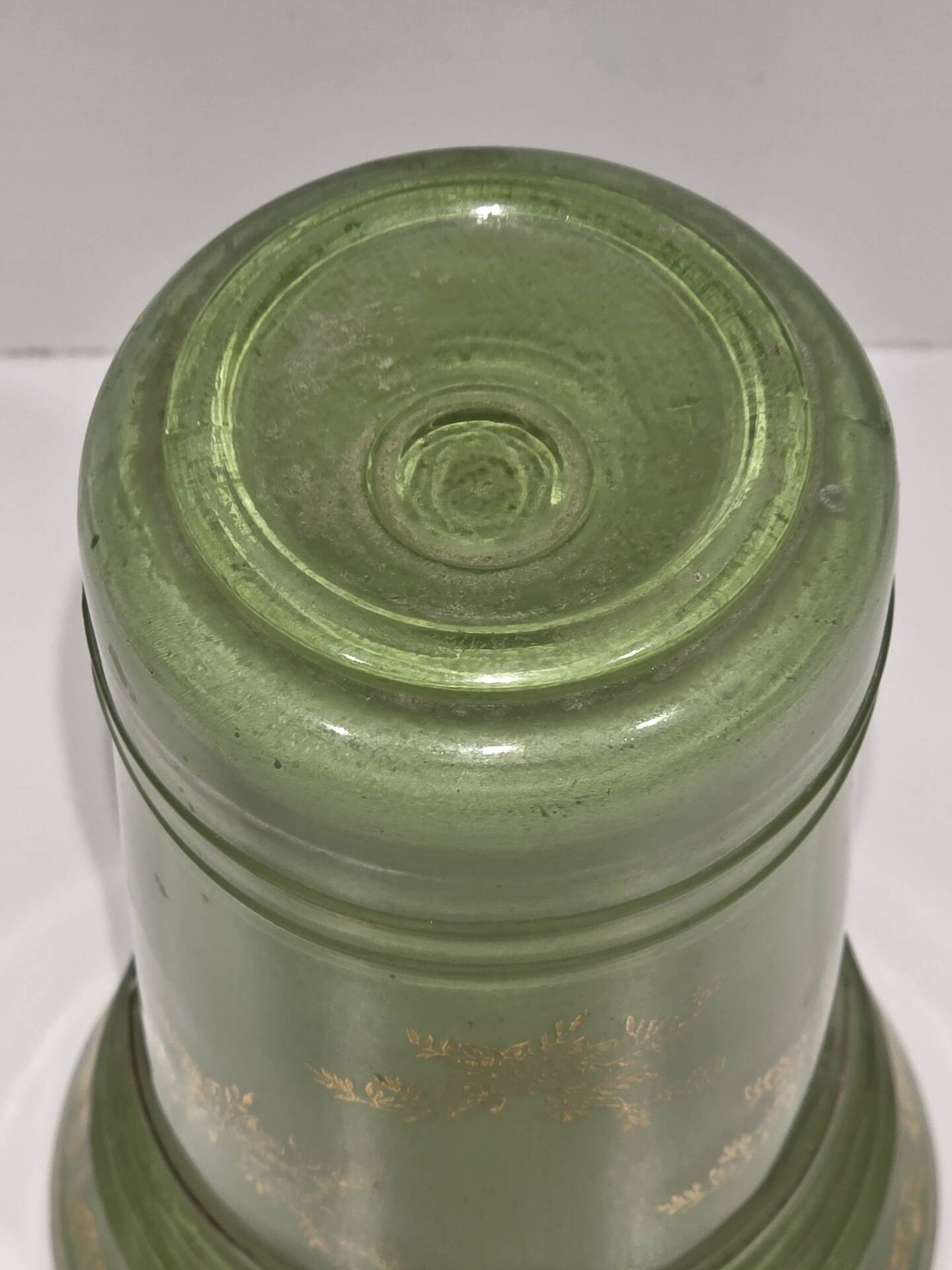 Frosted glass vase with gilding from the 1950s.