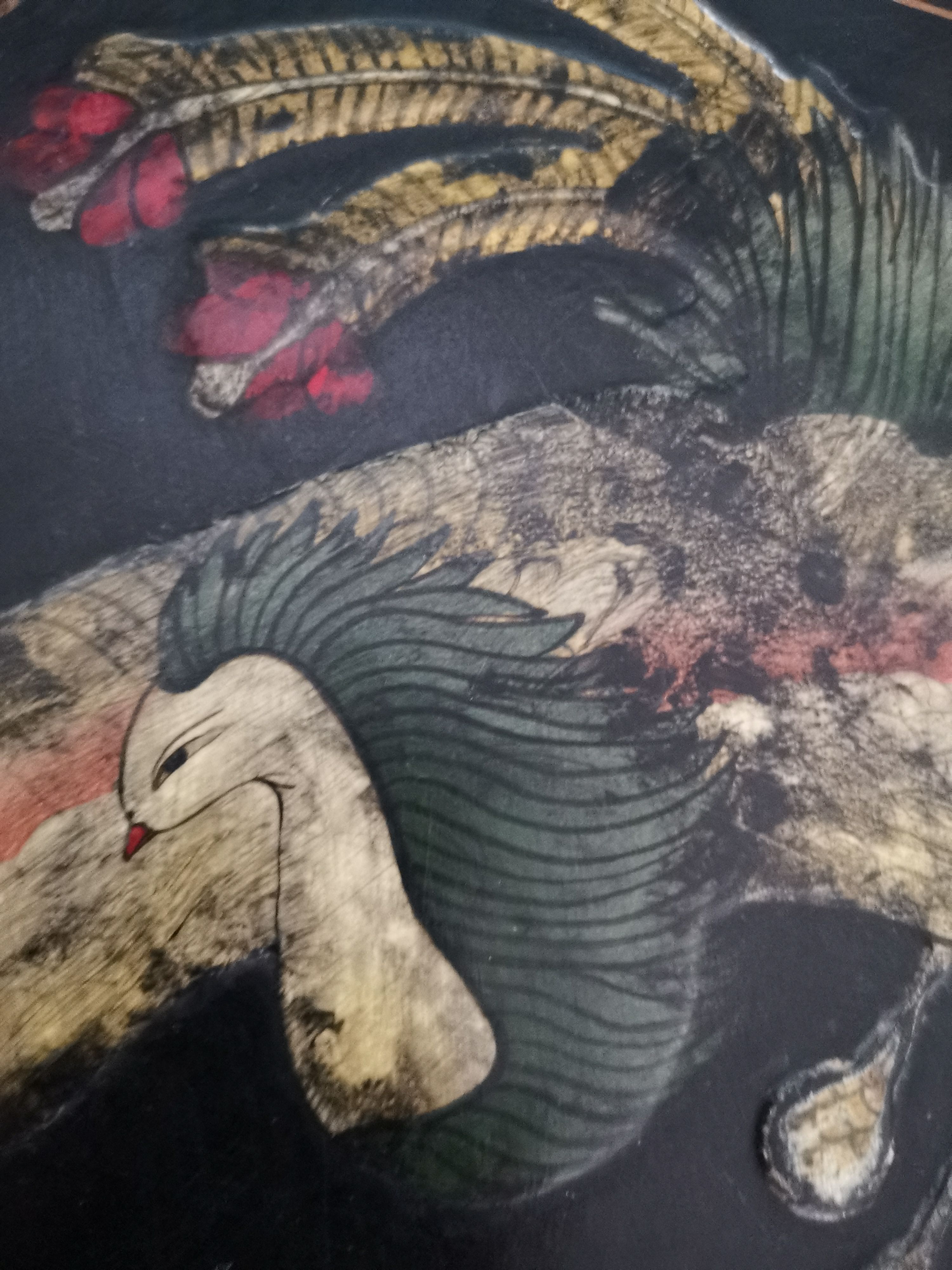 Chinese table painted Napoleon III era with Phoenix certificate in good condition