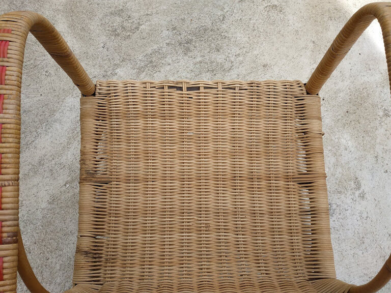 Vintage rattan armchair