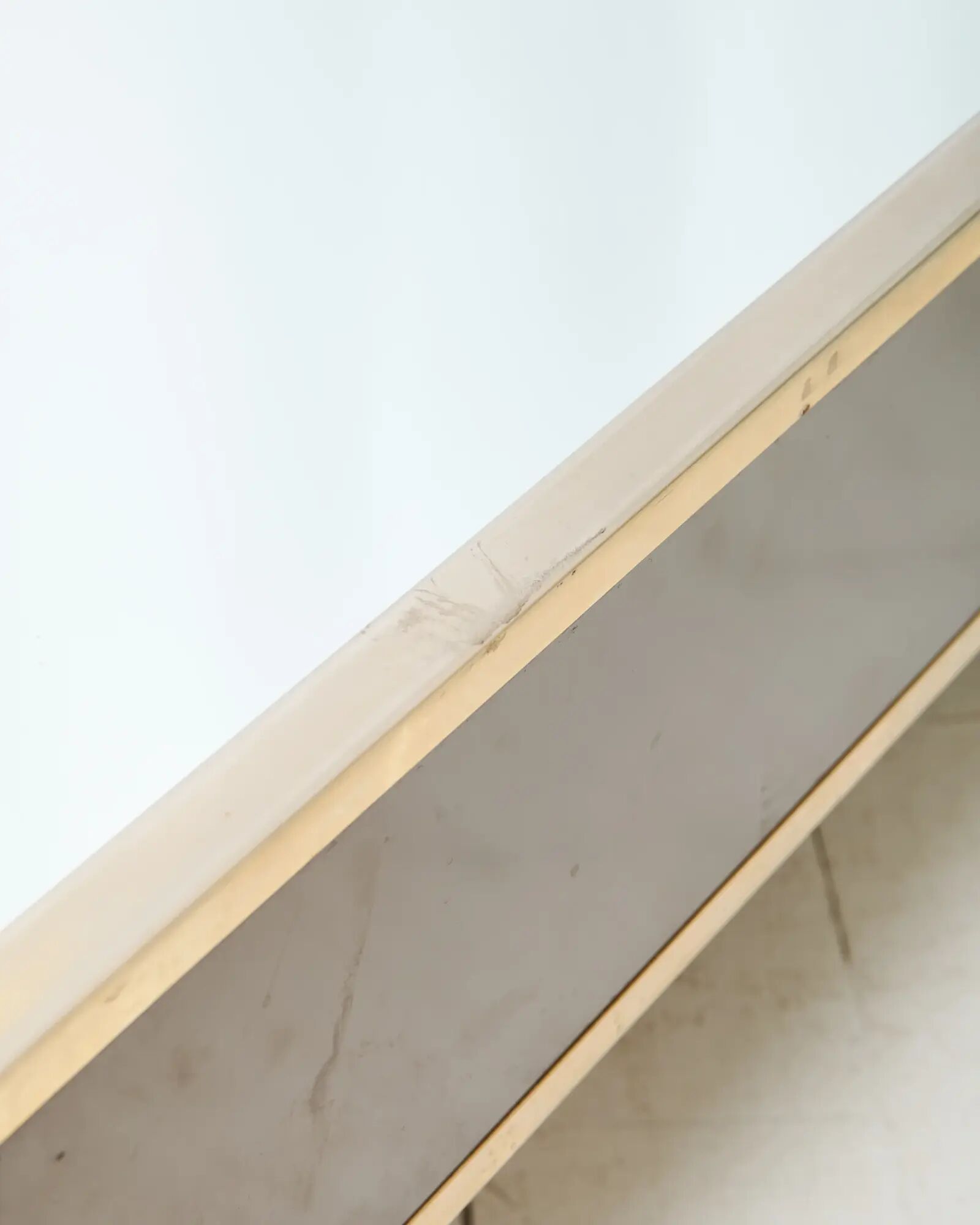 Table basse bar miroir et marron, Willy Rizzo, Cidue, 1970s
