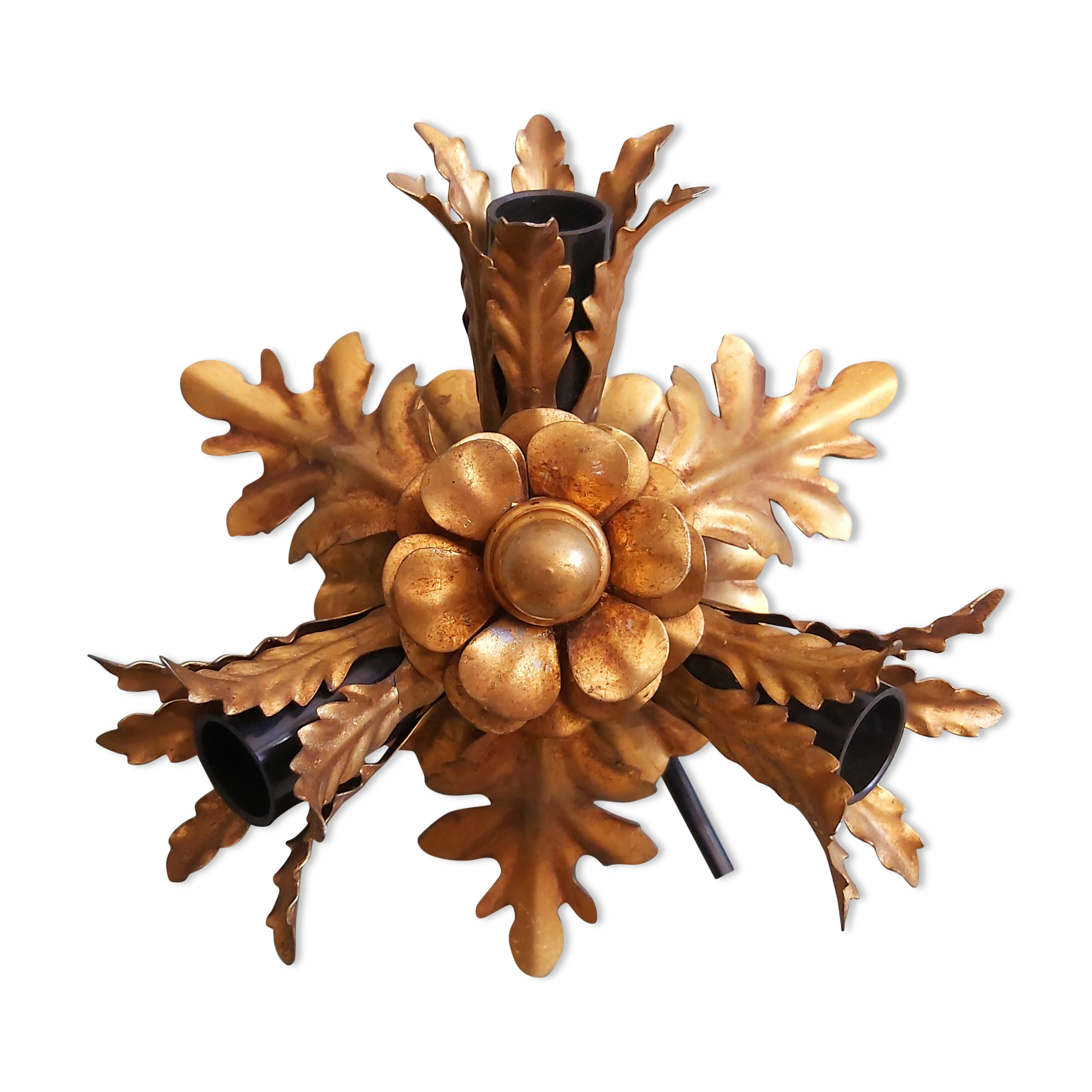 Wall lamp/ceiling lamp in gilded metal, Banci Firenze, 70s