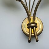 Pair of Arlus gold globe tulip wall lights from the 60s