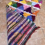 vintage boucherouite rug; berber boucherouite rug 120 cm x60 cm