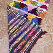 vintage boucherouite rug; berber boucherouite rug 120 cm x60 cm