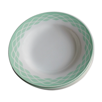 6 assiettes creuses en faïence Digoin Sarreguemines modèle Lola