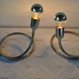 Snake model lamps pair by Gepo ,1970