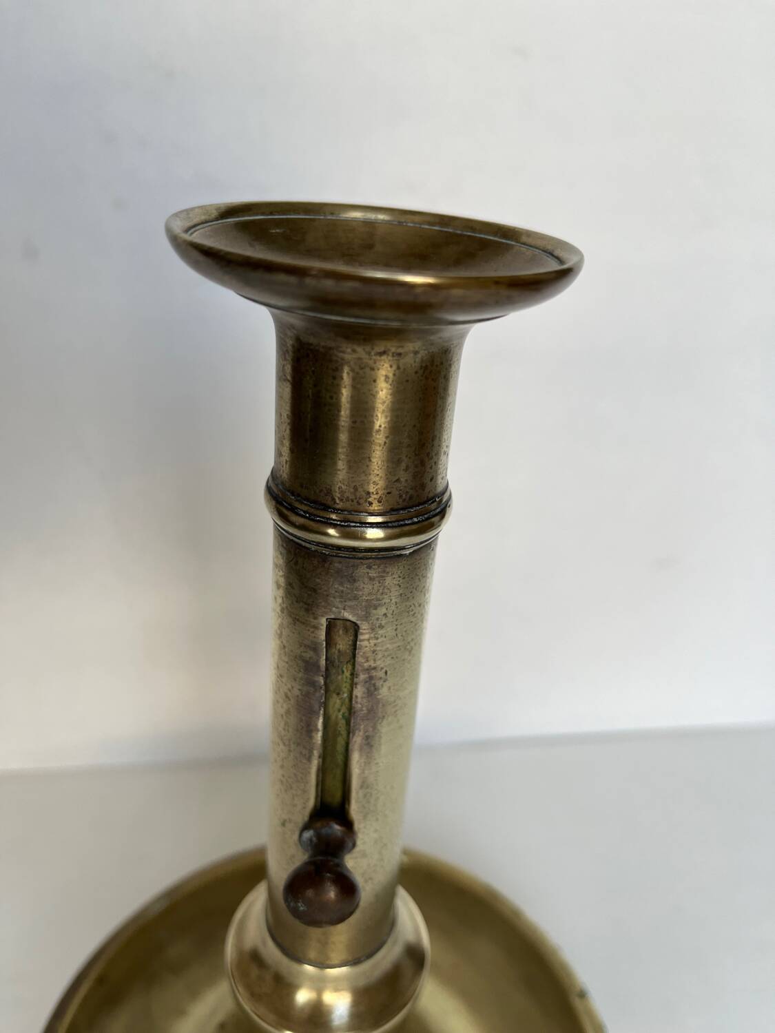 Large old brass candle holder