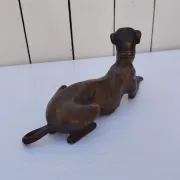 Chien lévrier en bronze, art déco, décoration vintage