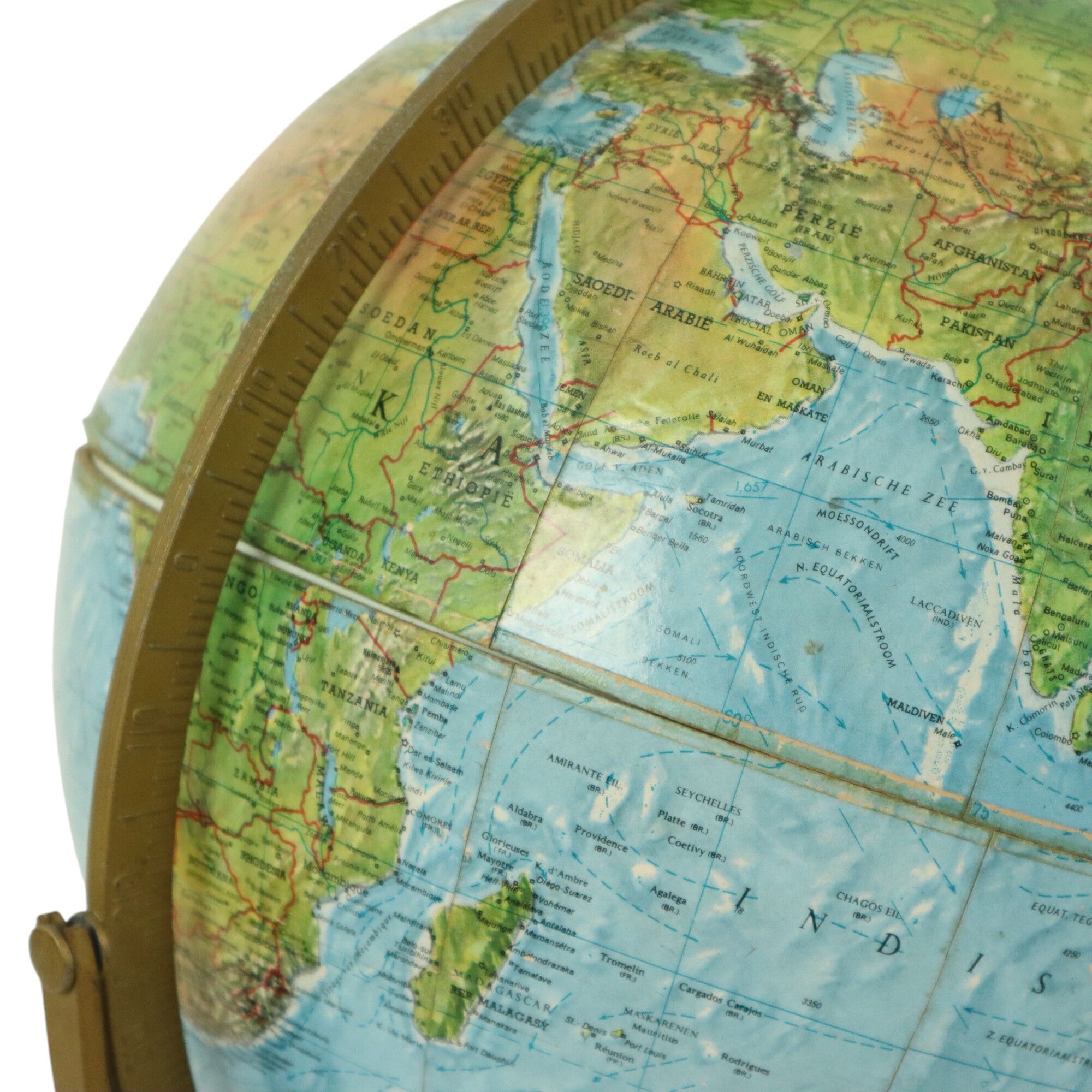 Vintage World Globe Gyroscopic Globe With Relief 1960s