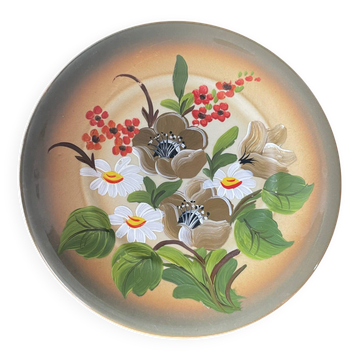 Vintage Tułowice Polish Porcelit Floral Wall Plate – Hand Painted 1960