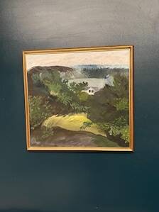 Huile su toile suédoise – “Soirée dans l'archipel” – Signée et datée 1964 – Vintage