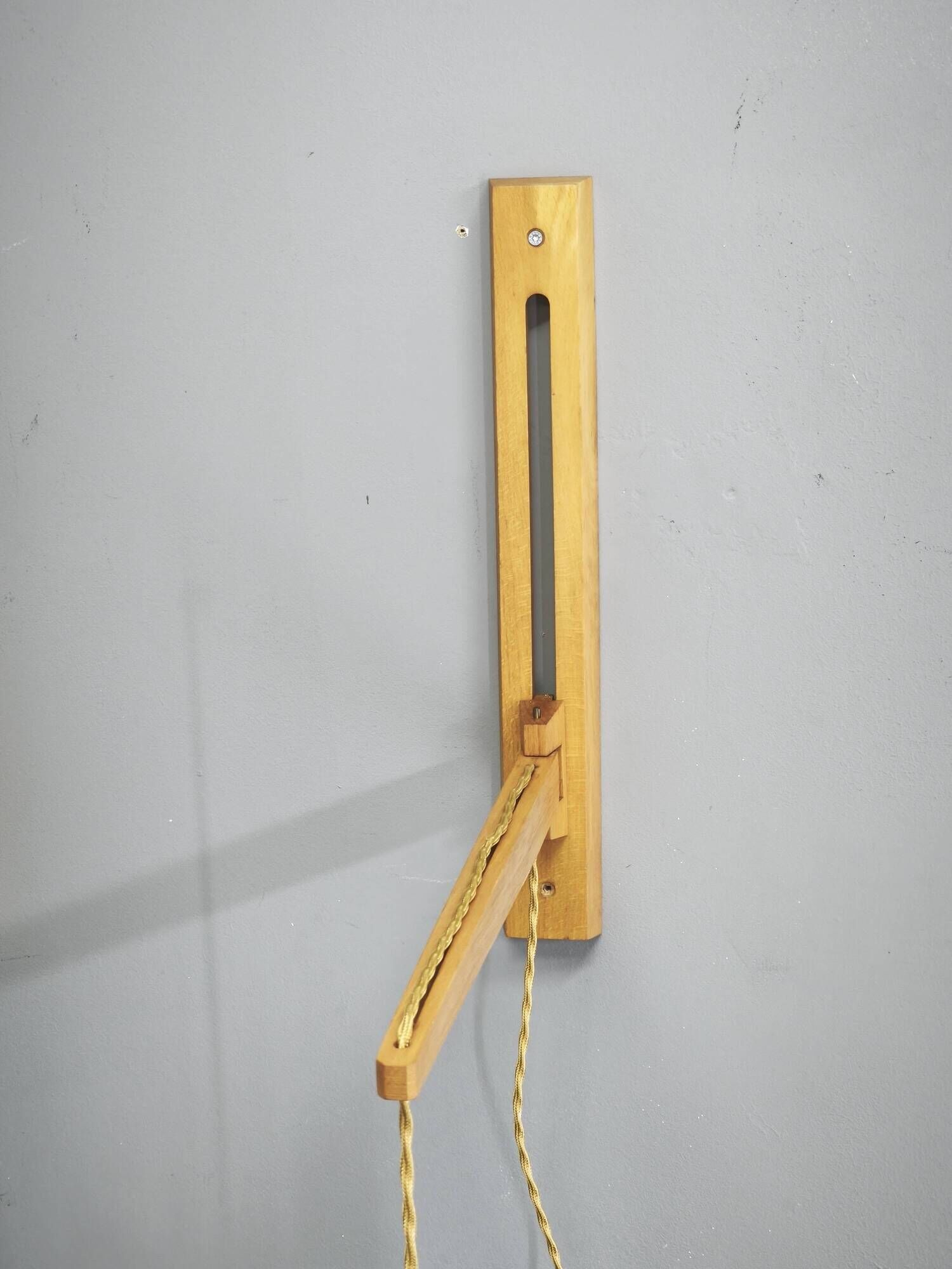 Pair of Dřevo Humpolec Adjustable Swing Arm Wall Lamps, 1960s