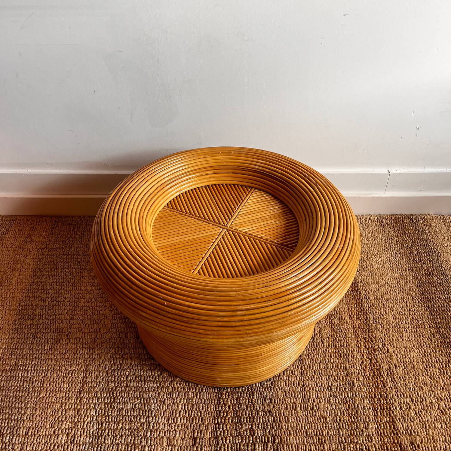 Table basse en rotin « Pencil Reed » de design italien Vivai del Sud