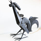 Lampe brutaliste coq en tôle noire
