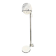 Italian Chrome Floor Lamp Glass Globe, Lenci Style, 1970s