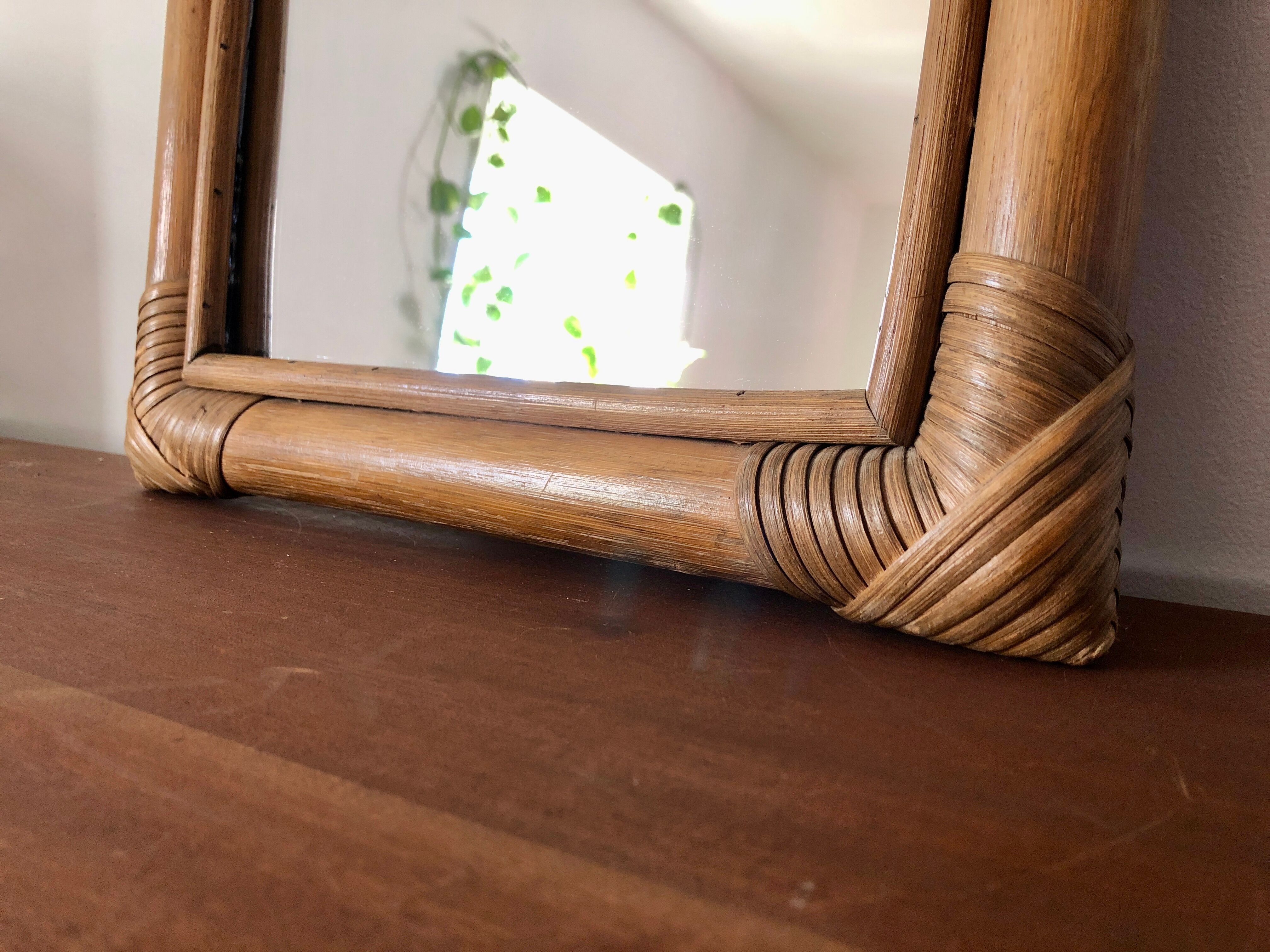 Curved bamboo mirror 1970