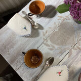 4 cups made in France Sarreguemines Domino model