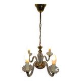 Lustre 4 lumières verre et laiton