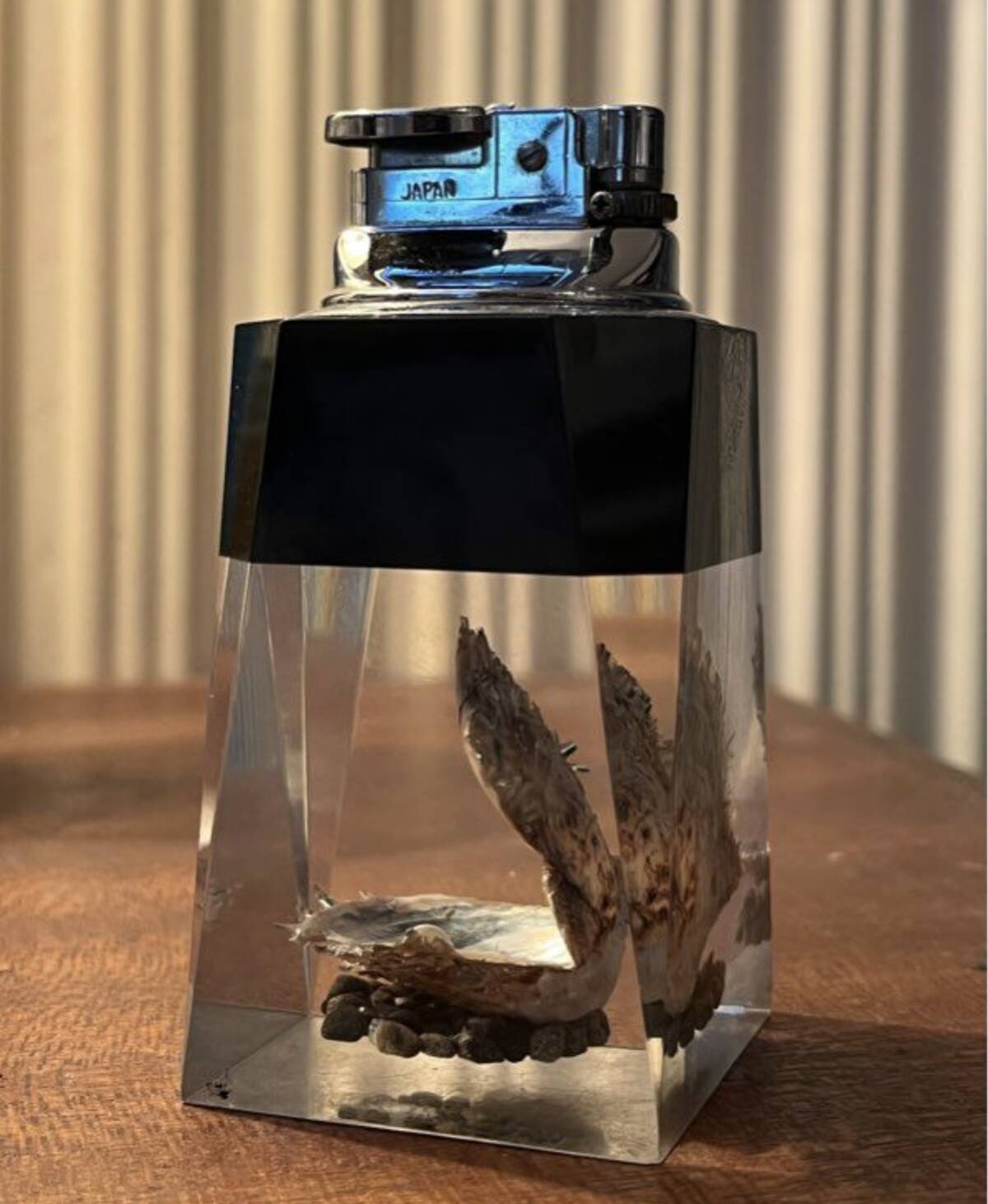 Vintage Japanese resin/glass table lighter