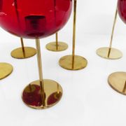 Set of 7 Hans-Agne Jakobsson AB Markaryd NR135 red tealight holders, Sweden, c