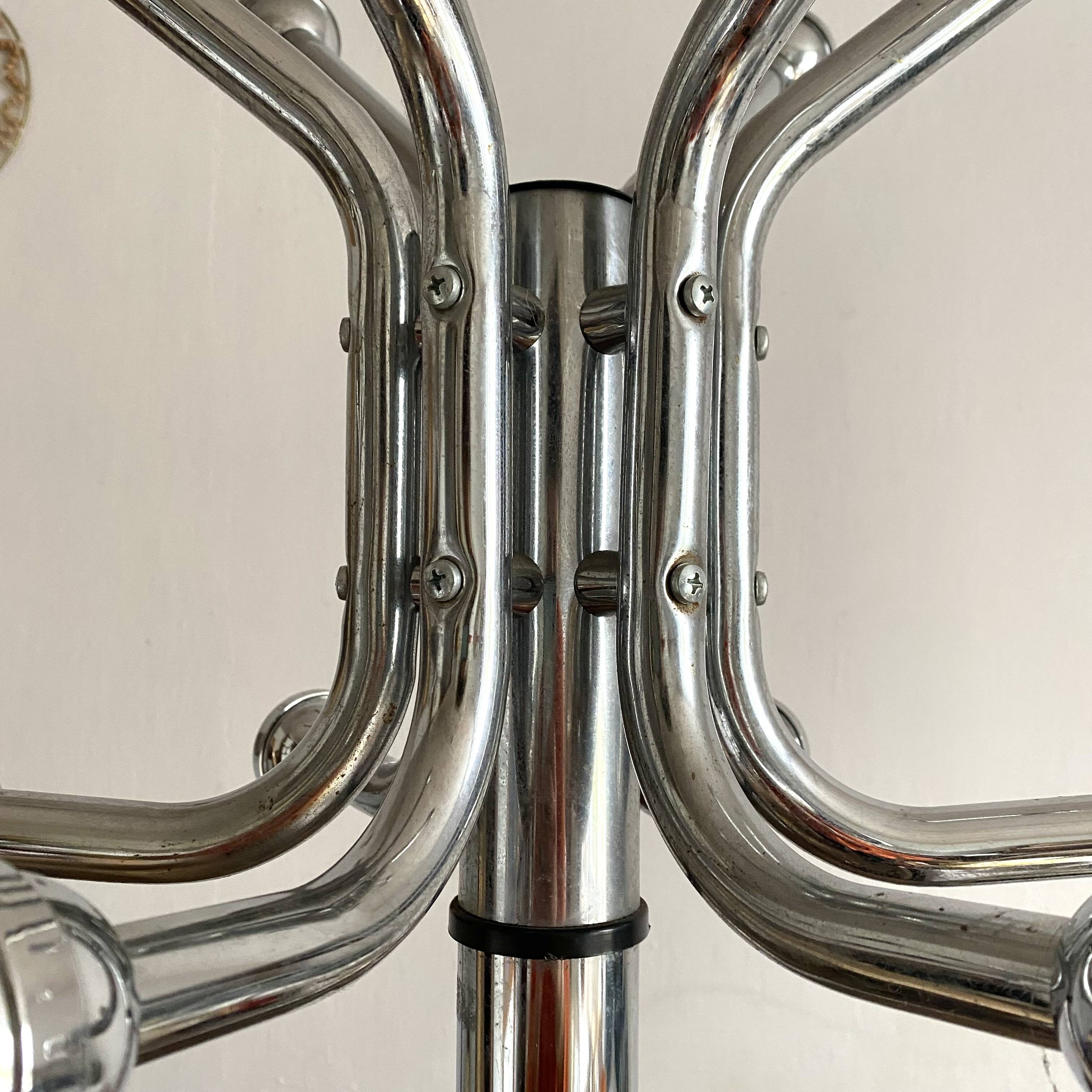 Vintage tubular chrome coat rack, 1970s