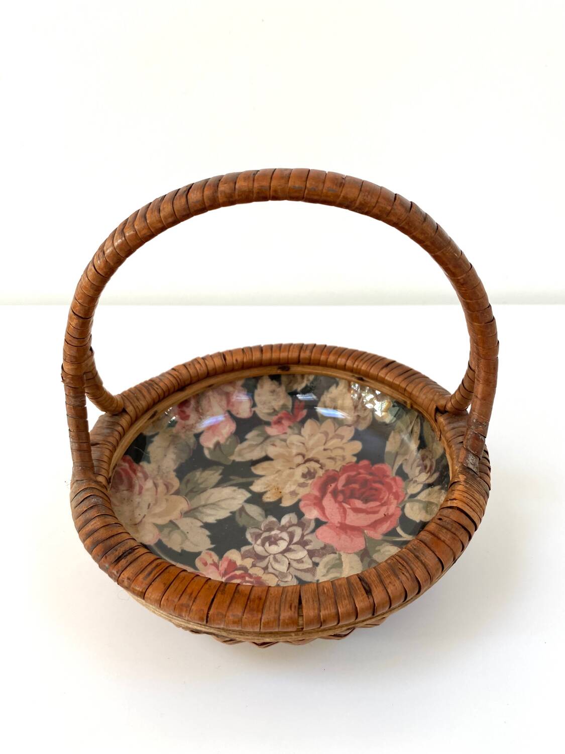 Rattan storage basket from the 50s/60s
