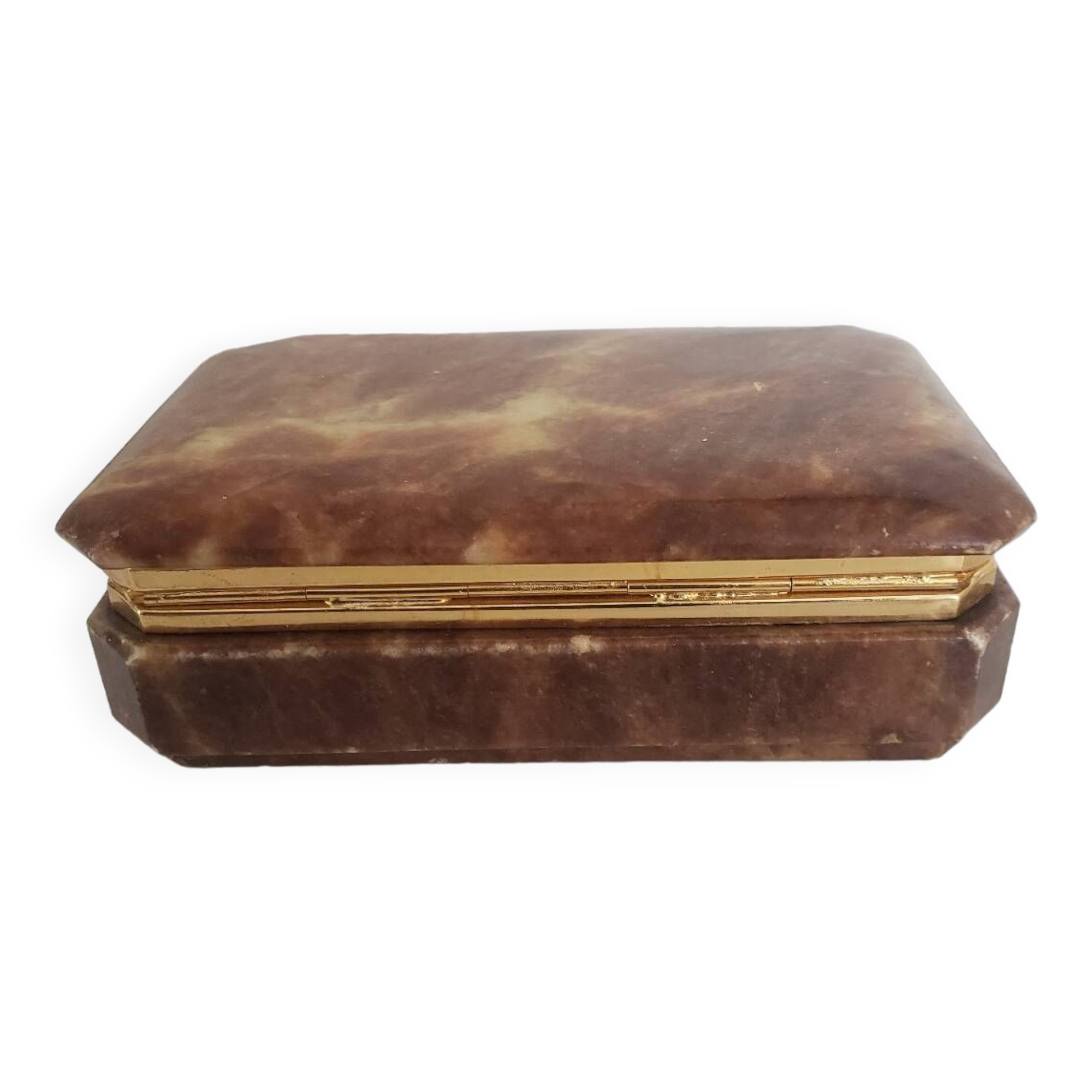 Old brown alabaster box