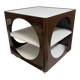 Space age cubic table in brown and white 1970s