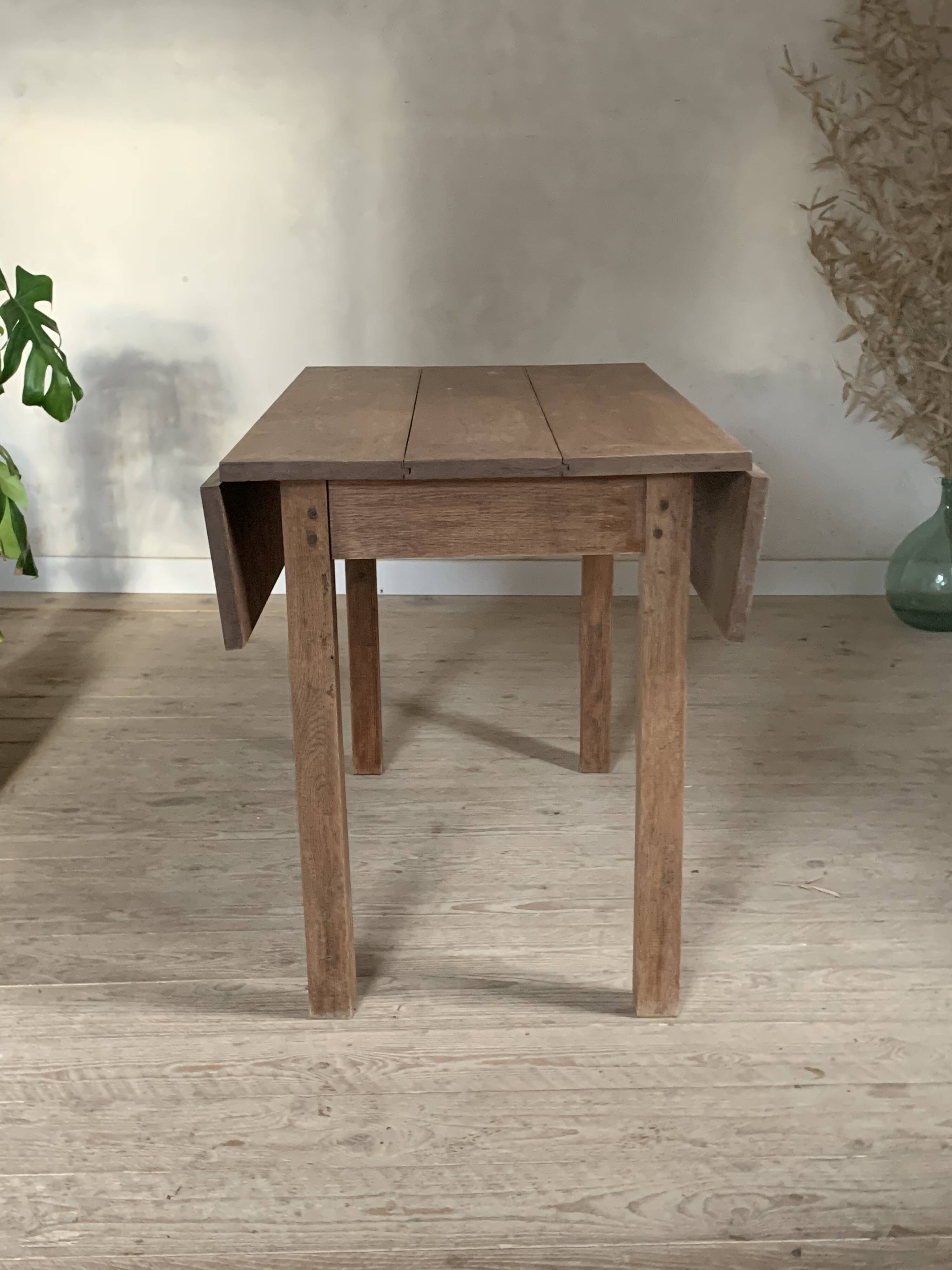 Vintage solid oak drop leaf farmhouse table
